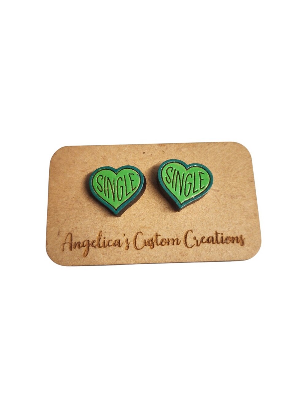 Mint Status Spark Wood Stud Earrings